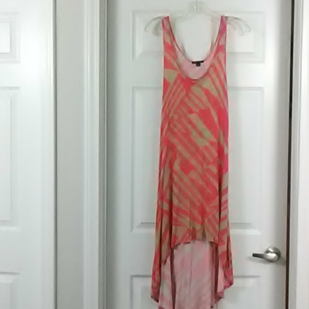 Timing orange and tan dress